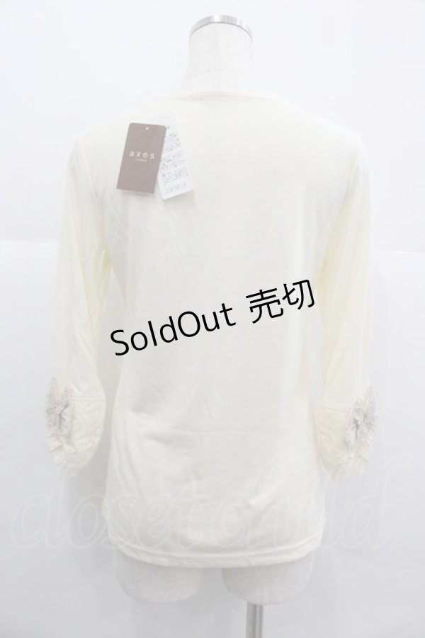 画像2: axes femme / リボン&蝶袖インナーPO M キナリ I-25-12-29-022-AX-TO-SA-ZI (2)