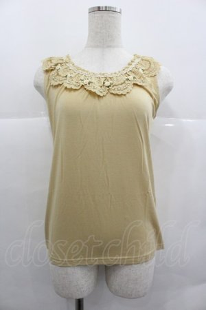 画像: axes femme / バラ付レース襟タンク M イエロー I-25-12-29-023-AX-TO-SA-ZI