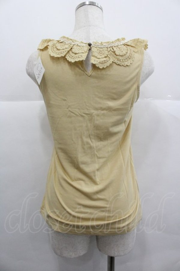 画像2: axes femme / バラ付レース襟タンク M イエロー I-25-12-29-023-AX-TO-SA-ZI (2)