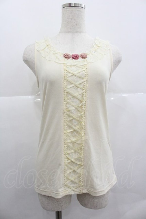 画像1: axes femme / ローズ&フリルタンク M キナリ I-25-12-29-003-AX-TO-SA-ZI (1)