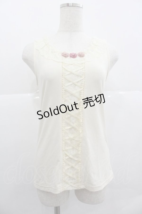 画像1: axes femme / ローズ&フリルタンク M キナリ I-25-12-29-003-AX-TO-SA-ZT563 (1)