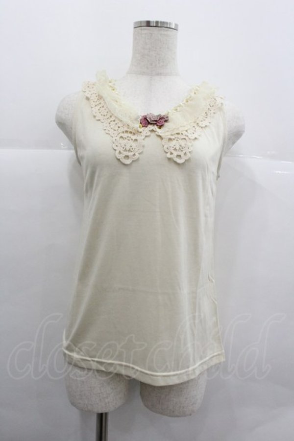 画像1: axes femme / コットンレース襟付タンク M キナリ I-25-12-29-032-AX-TO-SA-ZI (1)