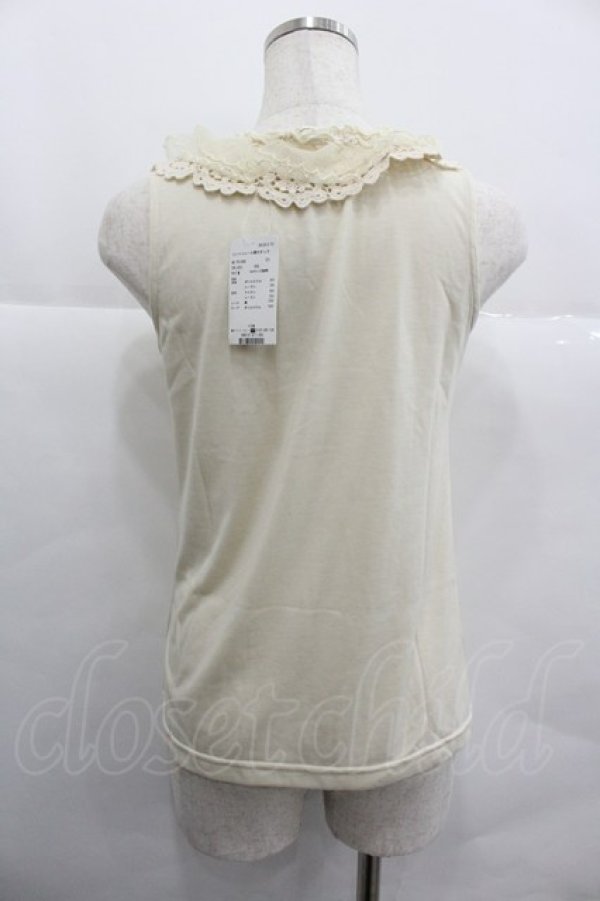 画像2: axes femme / コットンレース襟付タンク M キナリ I-25-12-29-032-AX-TO-SA-ZI (2)