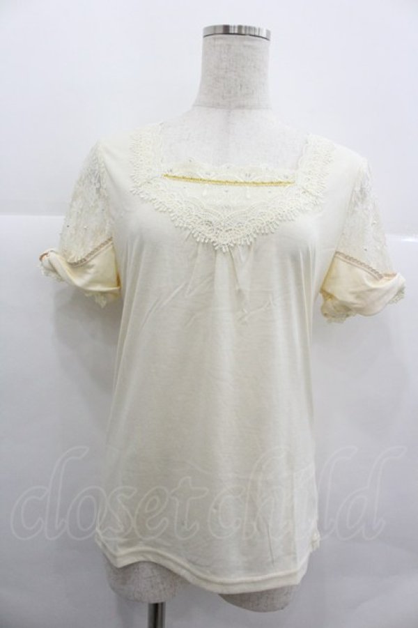 画像1: axes femme / 袖リボンインナープルオーバー M キナリ I-25-12-29-037-AX-TO-SA-ZI (1)