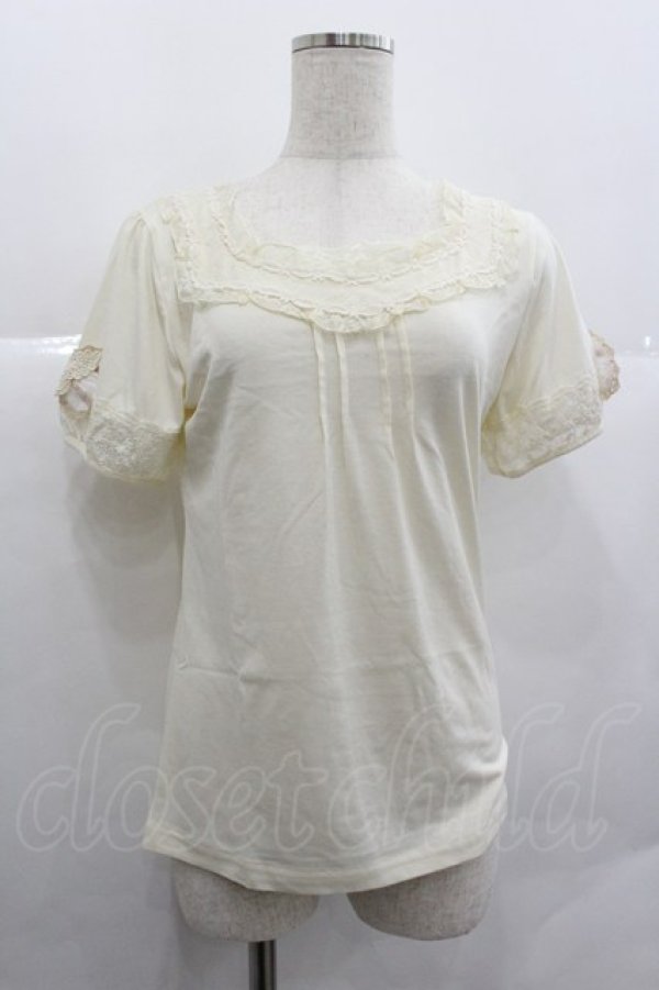 画像1: axes femme / リボン&蝶袖インナーPO M キナリ I-25-12-29-038-AX-TO-SA-ZI (1)