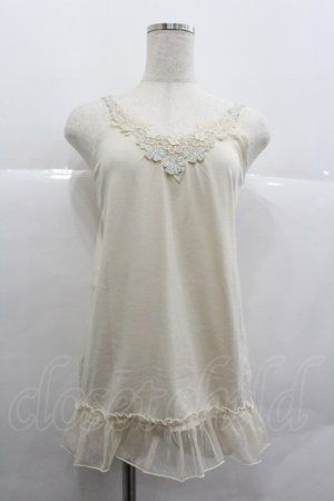 画像: axes femme / フラワー&蝶ラメレースキャミ  キナリ I-25-12-29-039-AX-TO-SA-ZI