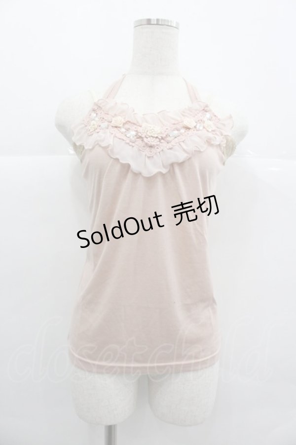 画像1: axes femme / 胸元モチーフホルターキャミ M アワピンク I-25-12-29-046-AX-TO-SA-ZT564 (1)