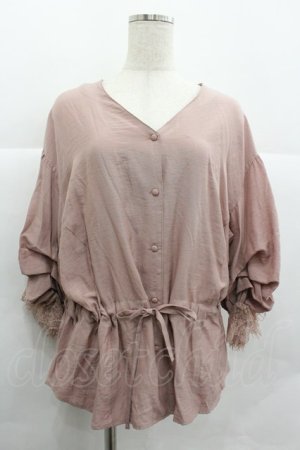 画像: axes femme / ウエストギャザーブラウス Ｍ ピンク I-25-12-29-048-AX-BL-SA-ZI