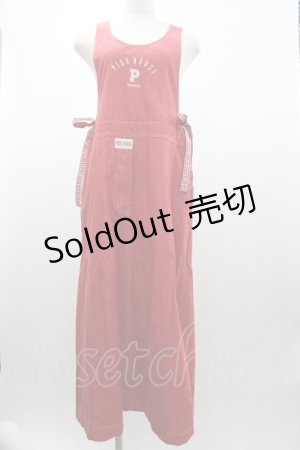 画像: PINK HOUSE / ロゴデニムジャンパースカート  赤Ｘ白 I-26-01-04-047-LO-OP-SA-ZI