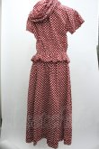 画像2: PINK HOUSE / ドットフード半袖ワンピース  赤Ｘ白 I-26-01-04-049-LO-OP-SA-ZI (2)