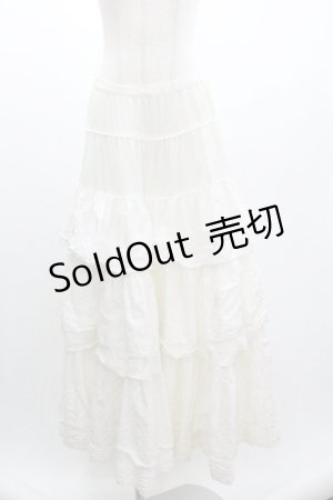 画像: PINK HOUSE / ローズレース段々スカート  白 I-26-01-04-053-LO-SK-SA-ZI