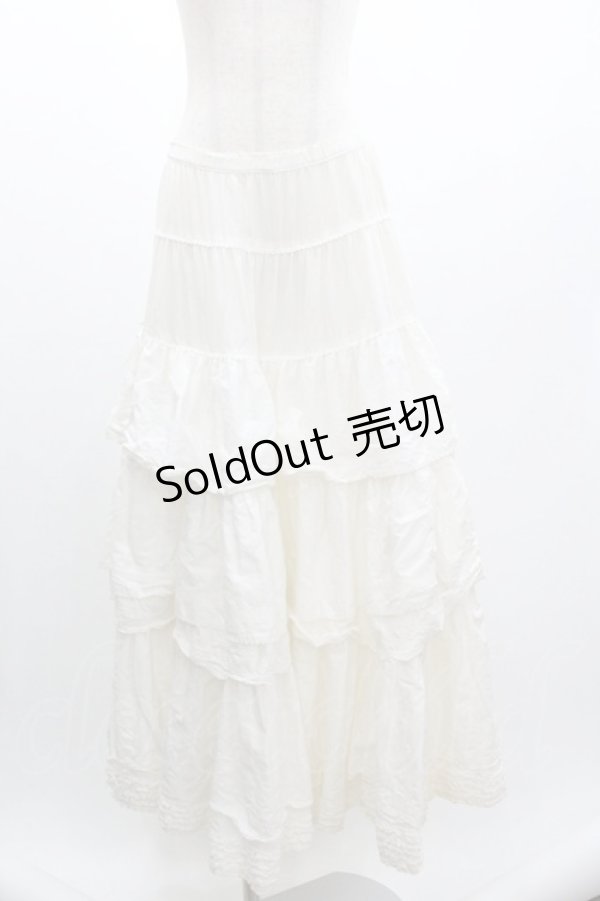 画像1: PINK HOUSE / ローズレース段々スカート  白 I-26-01-04-053-LO-SK-SA-ZI (1)