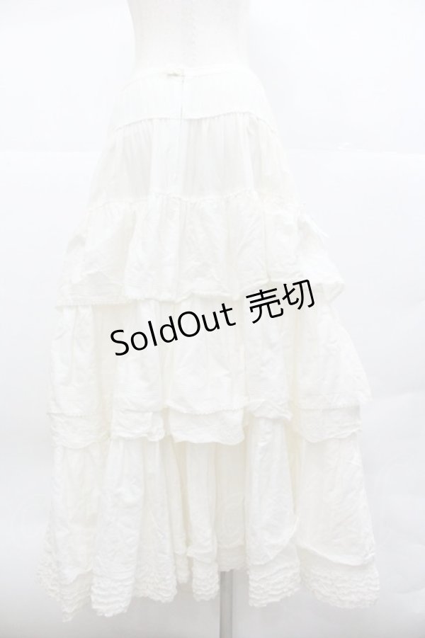 画像2: PINK HOUSE / ローズレース段々スカート  白 I-26-01-04-053-LO-SK-SA-ZI (2)