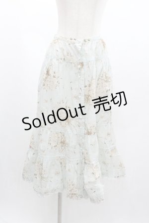 画像: PINK HOUSE / 薔薇ブーケ総柄スカート  サックス I-26-01-04-056-LO-SK-SA-ZI