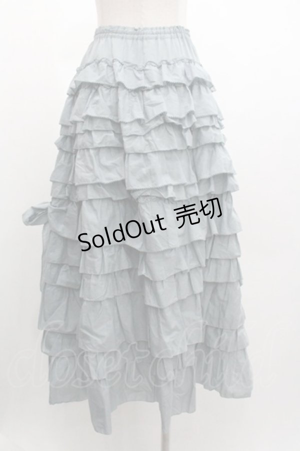 画像2: PINK HOUSE / フリルリボンスカート  サックス I-26-01-04-057-LO-SK-SA-ZI (2)