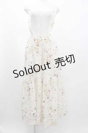 画像: PINK HOUSE / フラワーブーケチェリープリントサス付きスカート  アイボリー I-26-01-04-062-LO-SK-SA-ZI