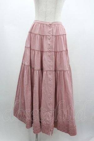 画像: WONDERFUL WORLD / 裾ピコフリル段スカート  ピンク I-26-01-04-063-LO-SK-SA-ZI