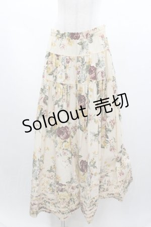 画像: WONDERFUL WORLD / ローズブーケプリントスカート  アイボリー I-26-01-04-064-LO-SK-SA-ZI