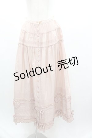 画像: PINK HOUSE / 裾ハートワッペンピンタックスカート  ピンク I-26-01-04-068-LO-SK-SA-ZI