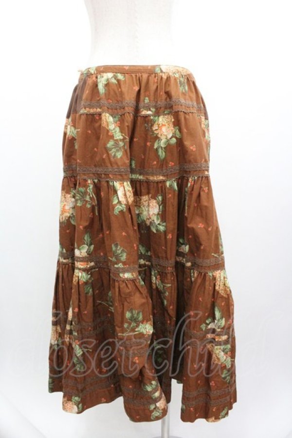 画像2: PINK HOUSE / 果物籠プリントスカート  ブラウン I-26-01-04-069-LO-SK-SA-ZI (2)