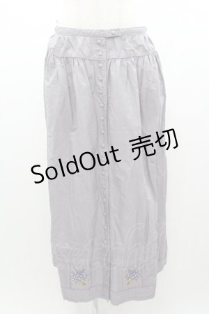 画像: PINK HOUSE / すみれブーケ刺繍スカート  パープル I-26-01-04-072-LO-SK-SA-ZI