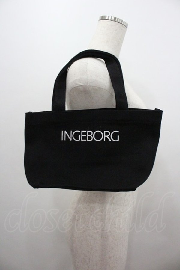 画像1: INGEBORG / ロゴミニハンドバッグ  黒 I-26-01-04-083-LO-BG-SA-ZI (1)