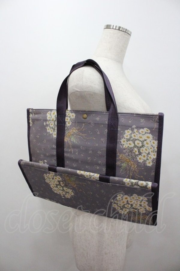 画像2: WONDERFUL WORLD / 雛菊ブーケ総柄スクエアバッグ  パープル I-26-01-04-084-LO-BG-SA-ZI (2)