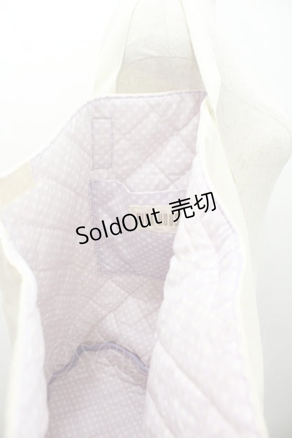 画像3: PINK HOUSE / 内側ドットバケツバッグ  白Ｘラベンダー I-26-01-04-085-LO-BG-SA-ZI (3)