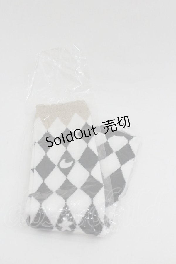 画像2: Angelic Pretty / Wonderダイヤオーバーニー  黒Ｘ白Ｘゴールド I-26-01-04-092-AP-ZA-SA-ZI (2)