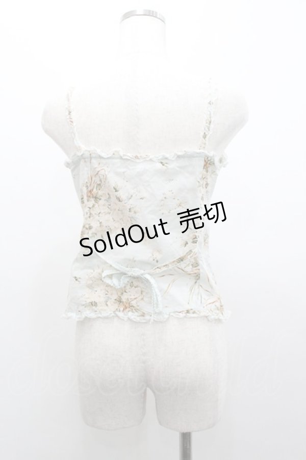 画像2: PINK HOUSE / 薔薇ブーケプリントキャミブラウス  サックス I-26-01-04-001-LO-BL-SA-ZI (2)