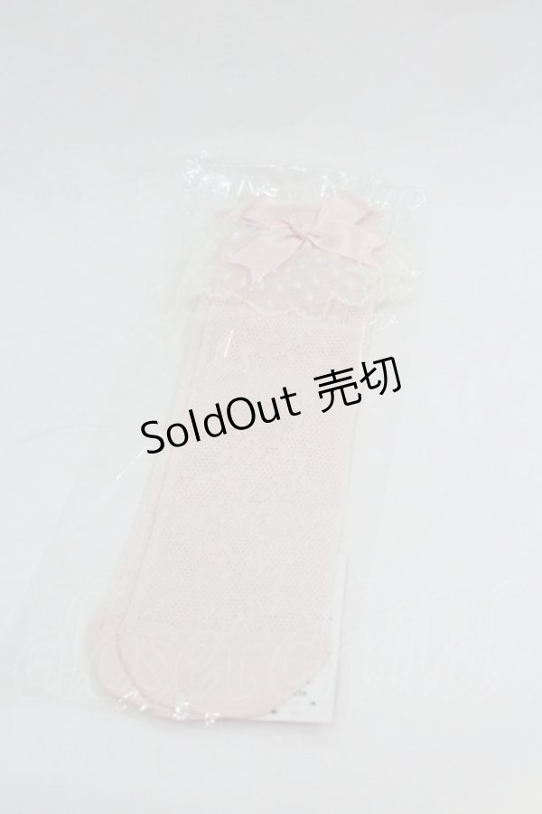 画像1: Angelic Pretty / Lacyクルー丈ソックス  ピンク I-26-01-04-098-AP-ZA-SA-ZI (1)