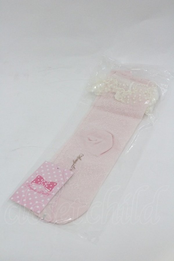 画像2: Angelic Pretty / Lacyクルー丈ソックス  ピンク I-26-01-04-098-AP-ZA-SA-ZI (2)