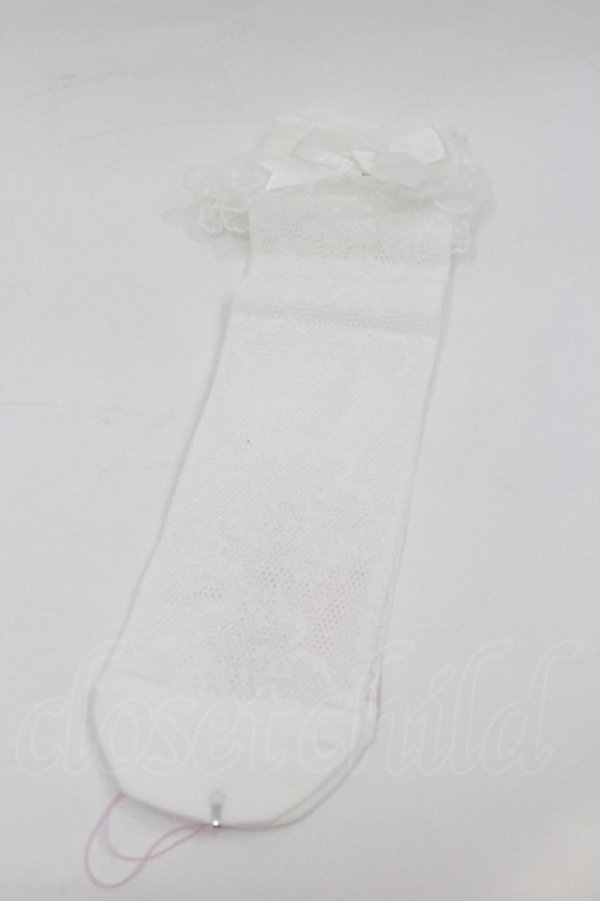 画像1: Angelic Pretty / Lacyクルー丈ソックス  白 I-26-01-04-099-AP-ZA-SA-ZI (1)