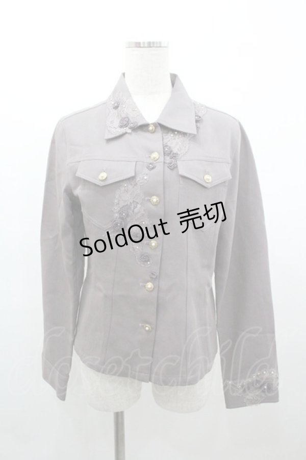 画像1: INGEBORG / ニットカメリアレースジャケット  パープル I-26-01-04-012-LO-JA-SA-ZI (1)