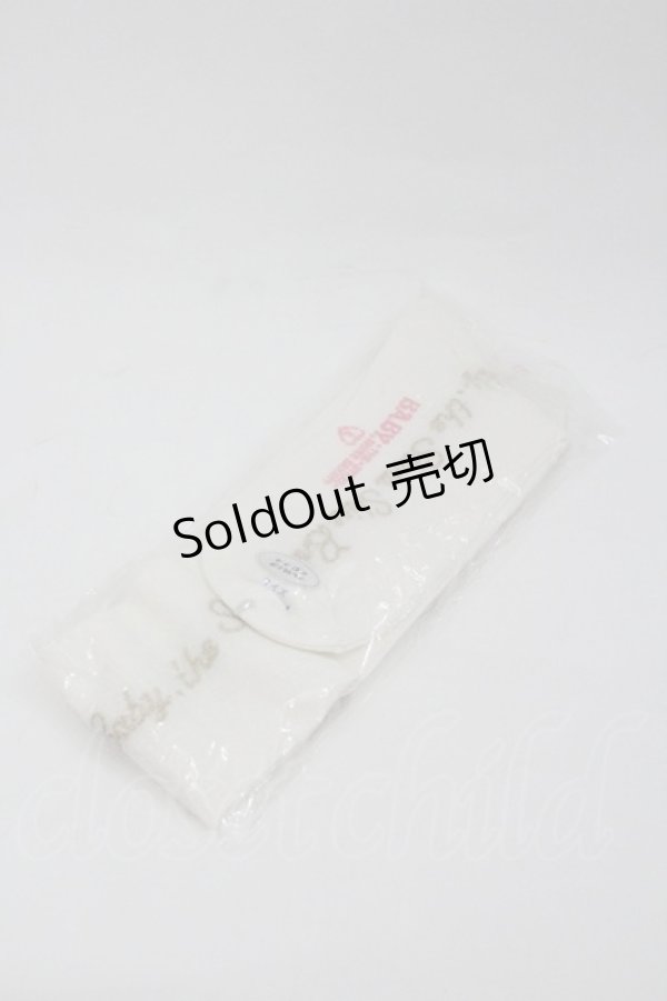 画像2: BABY,THE STARS SHINE BRIGHT / キラキラBABYロゴオーバーニーソックス  白Ｘゴールド I-26-01-04-115-BA-ZA-SA-ZI (2)