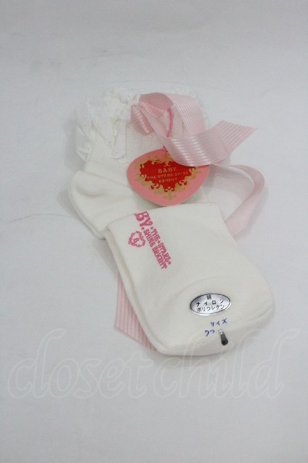 画像2: BABY,THE STARS SHINE BRIGHT / Sweet Cherriesクルーソックス  白Ｘピンク I-26-01-04-117-BA-ZA-SA-ZI (2)