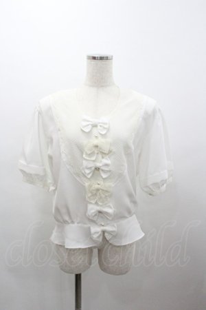 画像: KANEKO ISAO / ピコフリルパールボンタンカーディガン  白 I-26-01-04-015-EL-TO-SA-ZI