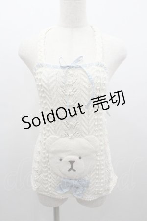 画像: PINK HOUSE / くまさんニットトップス  アイボリーＸサックス I-26-01-04-016-LO-TO-SA-ZI