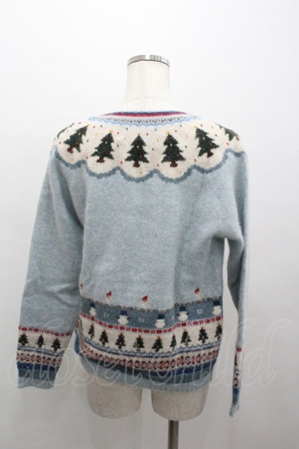 画像2: PINK HOUSE / クリスマスモチーフニットトップス  サックス I-26-01-04-017-LO-TO-SA-ZI (2)