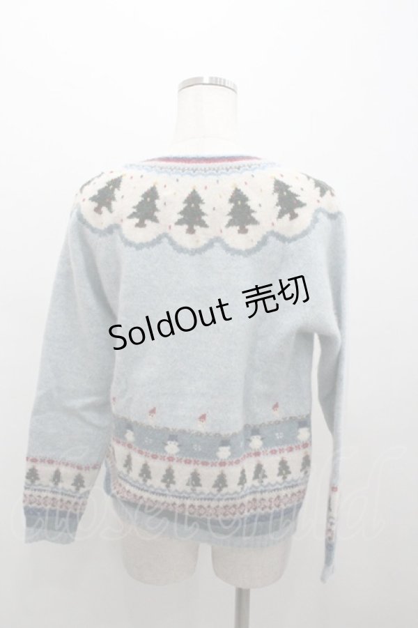画像2: PINK HOUSE / クリスマスモチーフニットトップス  サックス I-26-01-04-017-LO-TO-SA-ZI (2)