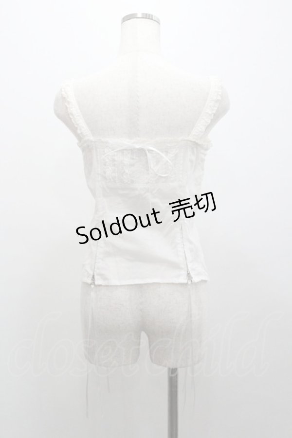 画像2: PINK HOUSE / ピコフリルピンタックブラウス  白 I-26-01-04-002-LO-BL-SA-ZI (2)