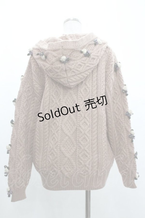 画像2: PINK HOUSE / フラワーバスケットモチーフ刺繍ニットカーディガン  ピンク I-26-01-04-019-LO-TO-SA-ZI (2)