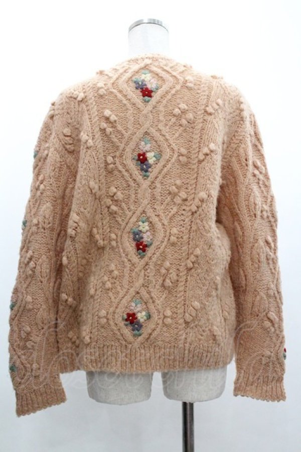 画像3: PINK HOUSE / フラワー刺繍ニットカーディガン  ピンク I-26-01-04-020-LO-TO-SA-ZI (3)