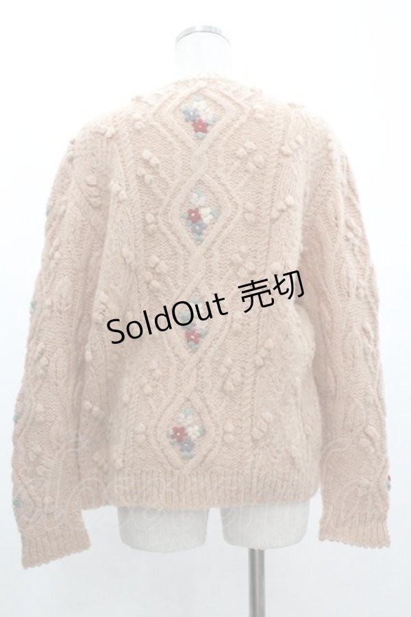 画像3: PINK HOUSE / フラワー刺繍ニットカーディガン  ピンク I-26-01-04-020-LO-TO-SA-ZI (3)
