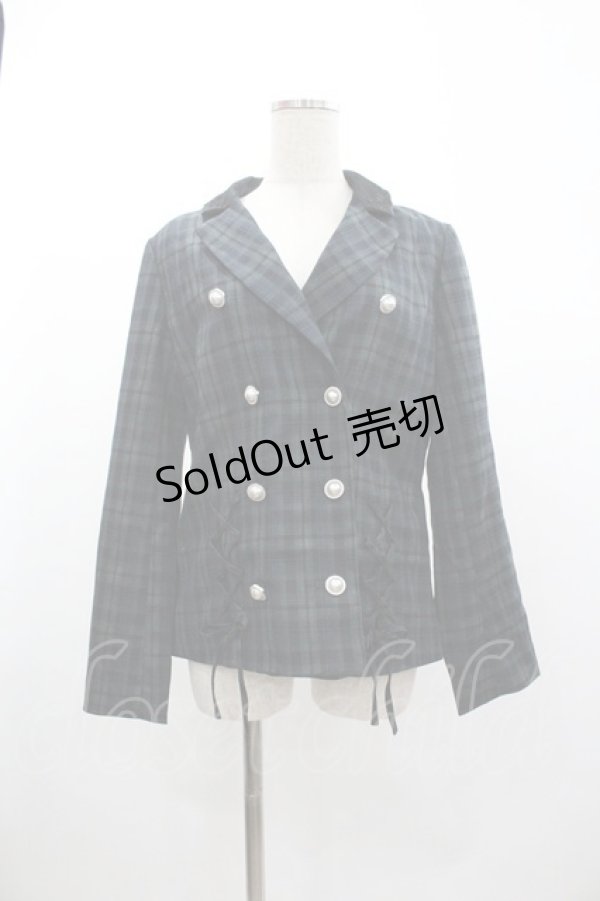 画像1: axes femme POETIQUE / Ｗレースアップテーラージャケット M グリーン I-26-01-04-022-AX-JA-TE-ZI (1)