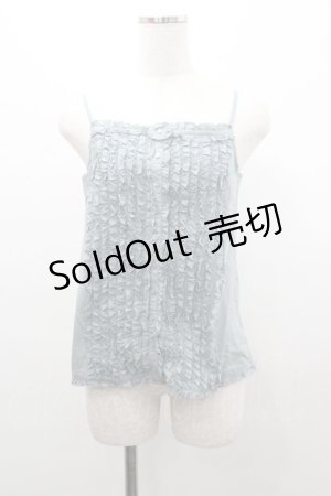 画像: PINK HOUSE / ピコフリルキャミブラウス  サックス I-26-01-04-003-LO-BL-SA-ZI