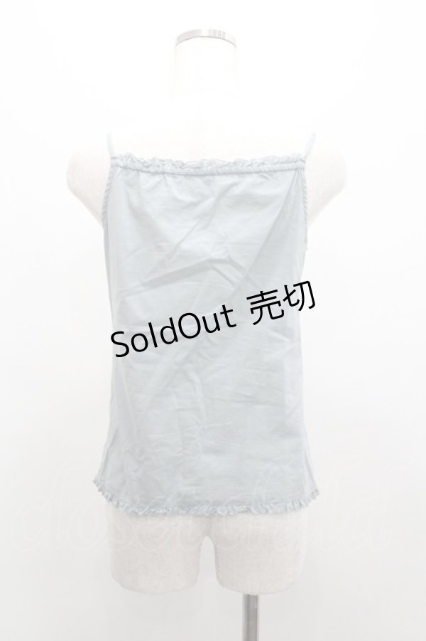 画像2: PINK HOUSE / ピコフリルキャミブラウス  サックス I-26-01-04-003-LO-BL-SA-ZI (2)