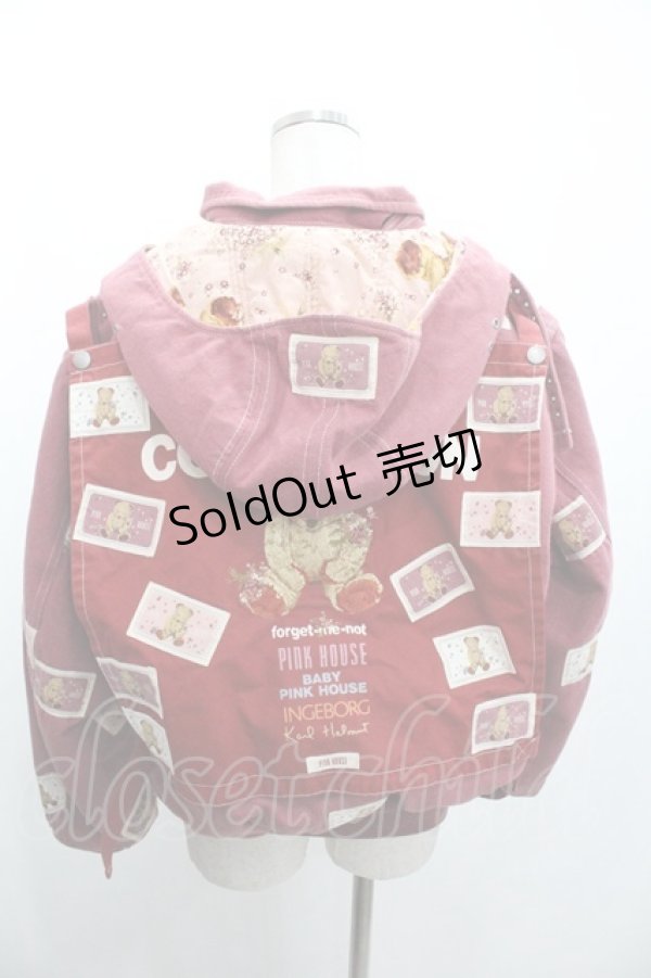画像2: PINK HOUSE / すみれブーケくま刺繍ゼッケンフードブルゾン  ピンク I-26-01-04-028-LO-JA-SA-ZI (2)