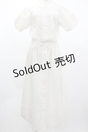 画像: PINK HOUSE / レース襟はしごリボン袖ワンピース  白 I-26-01-04-034-LO-OP-SA-ZI