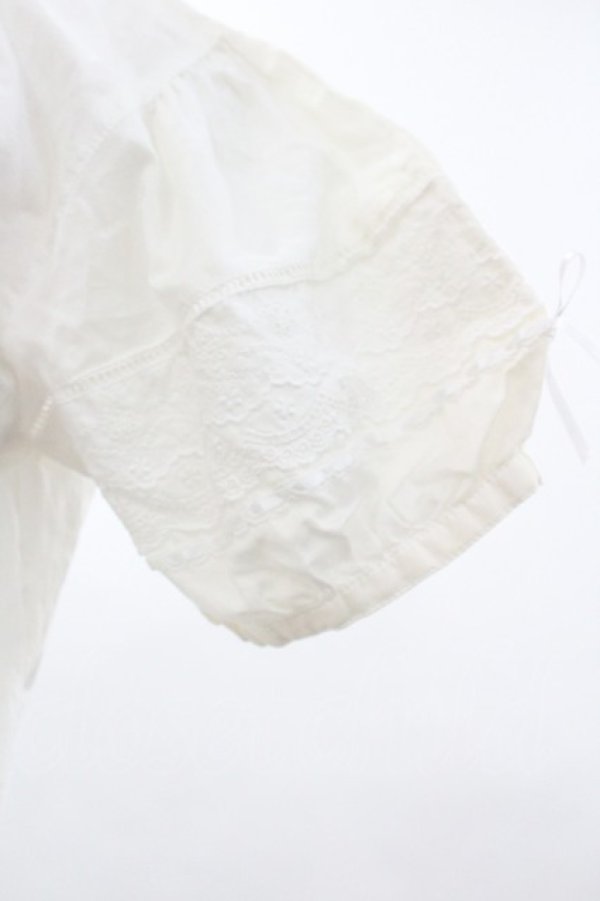 画像2: PINK HOUSE / レース襟はしごリボン袖ワンピース  白 I-26-01-04-034-LO-OP-SA-ZI (2)